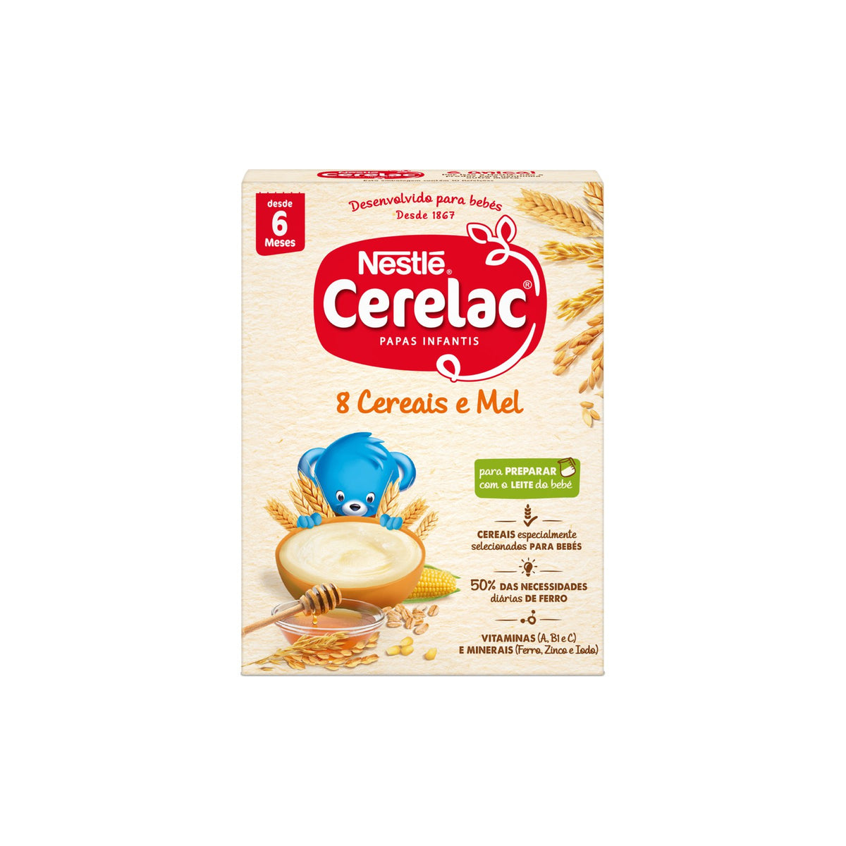 Cerelac 8 Cereais e Mel Não Láctea +6M 250 g