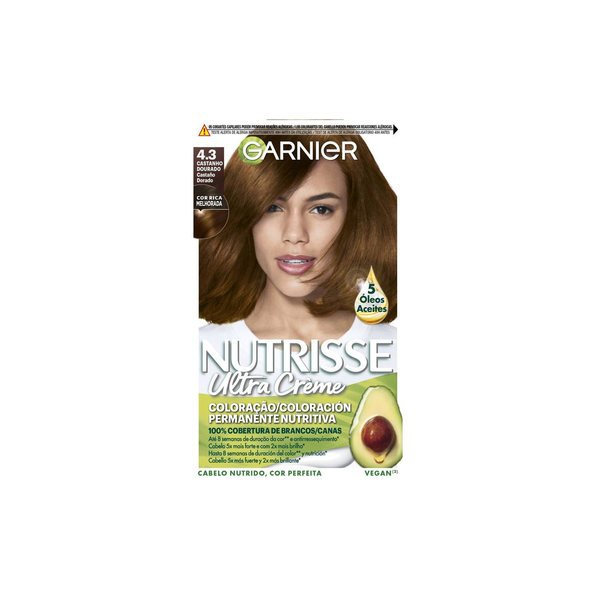 Garnier Nutrisse Coloração 4.3 Castanho Dourado 1 un