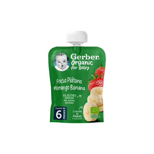 Gerber Organic Morango e Banana +6M 90 g