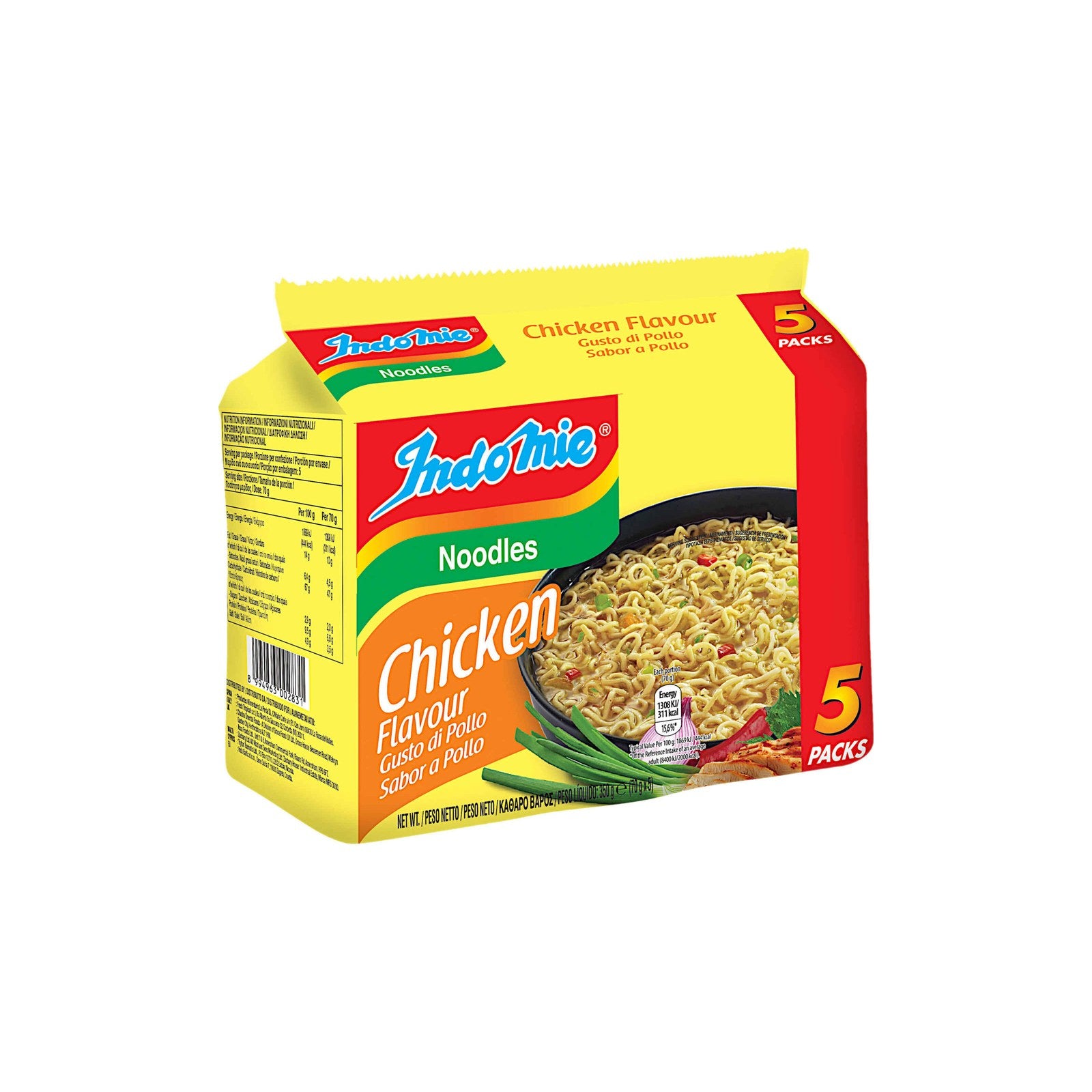Indómie Noodles de Frango 5x70 g