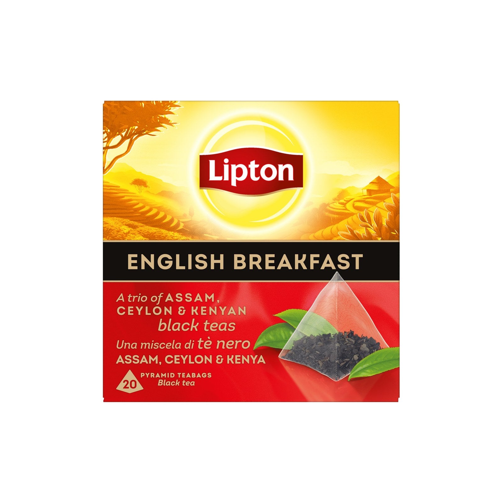 Chá Preto English Breakfast Lipton Saquetas Pirâmide 34 g 20 un