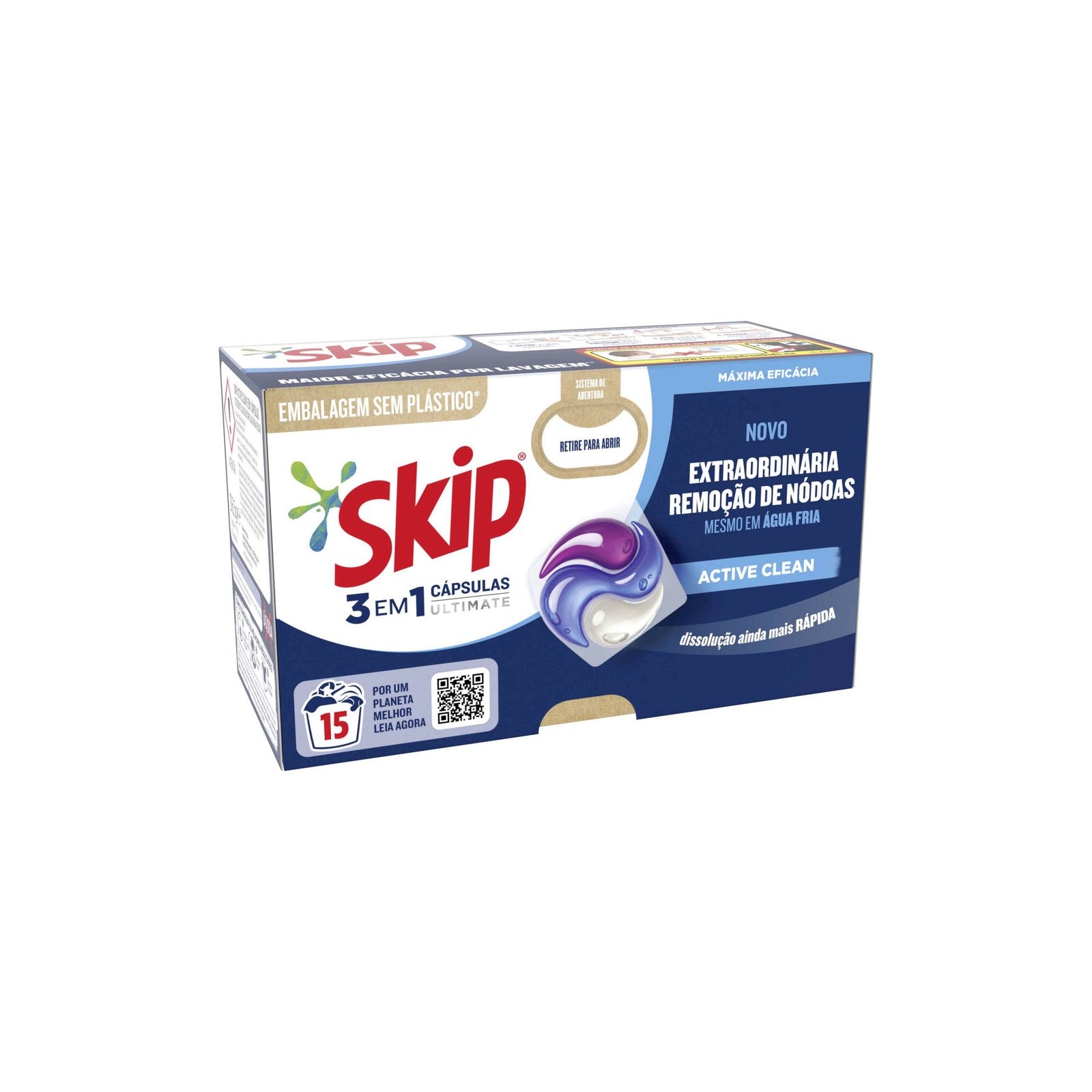Detergente de Roupa em Cápsulas Skip Ultimate Active Clean 317 g