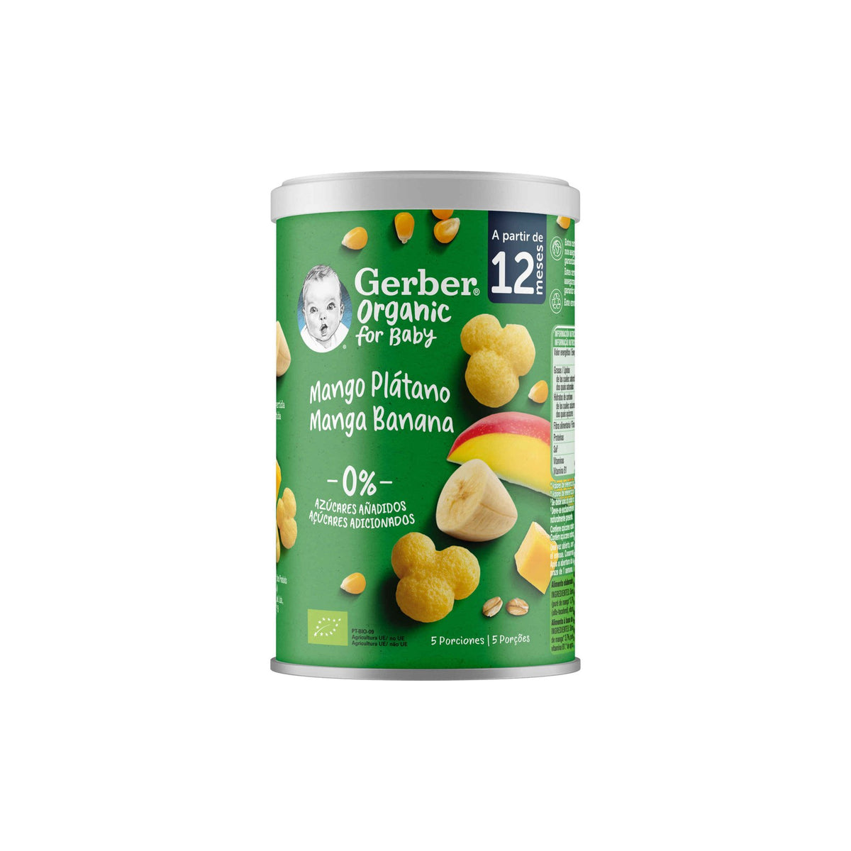 Gerber Organic NutriPuffs Manga e Banana +12M 35 g