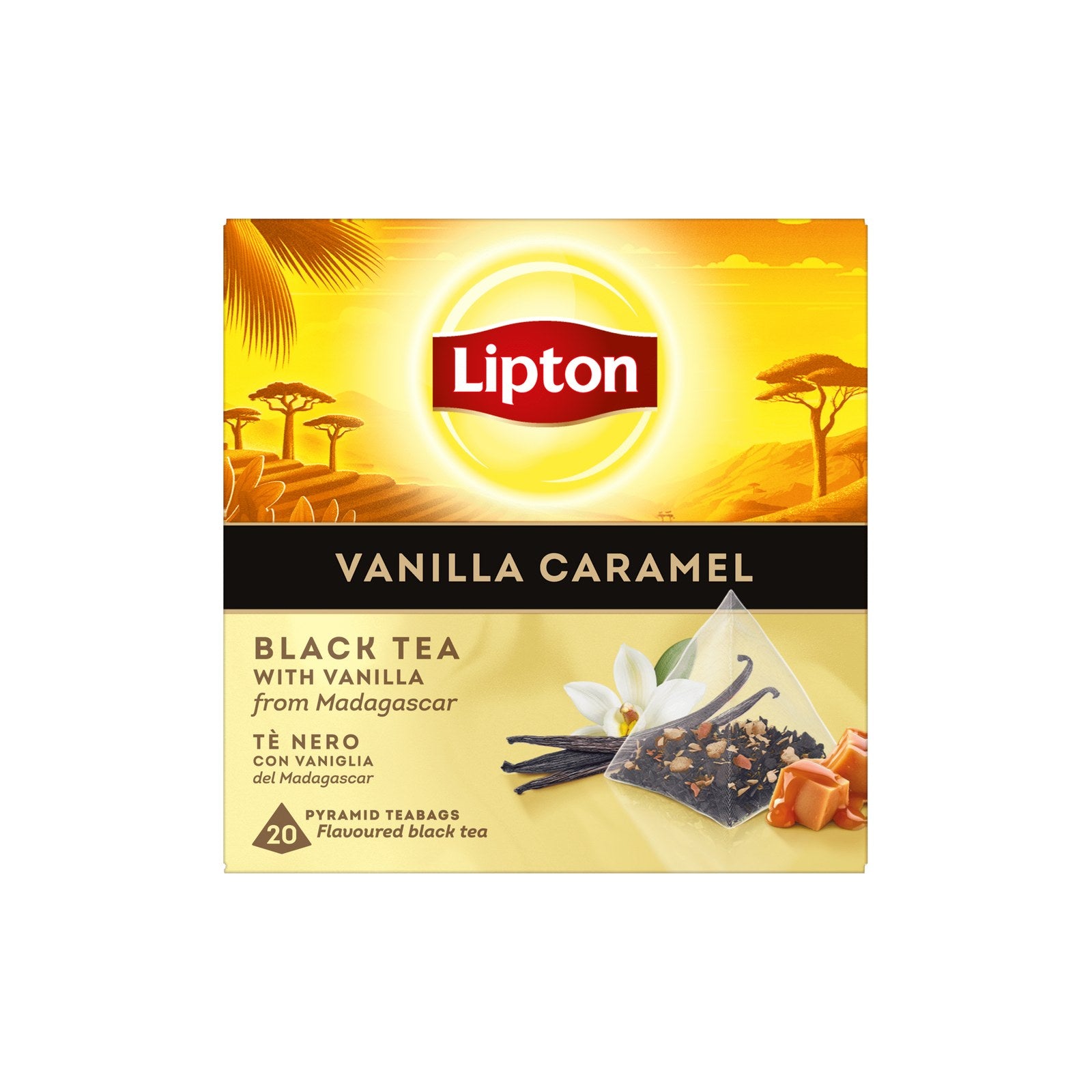 Chá Preto Lipton Baunilha de Madagáscar e Caramelo 34 g 20 un