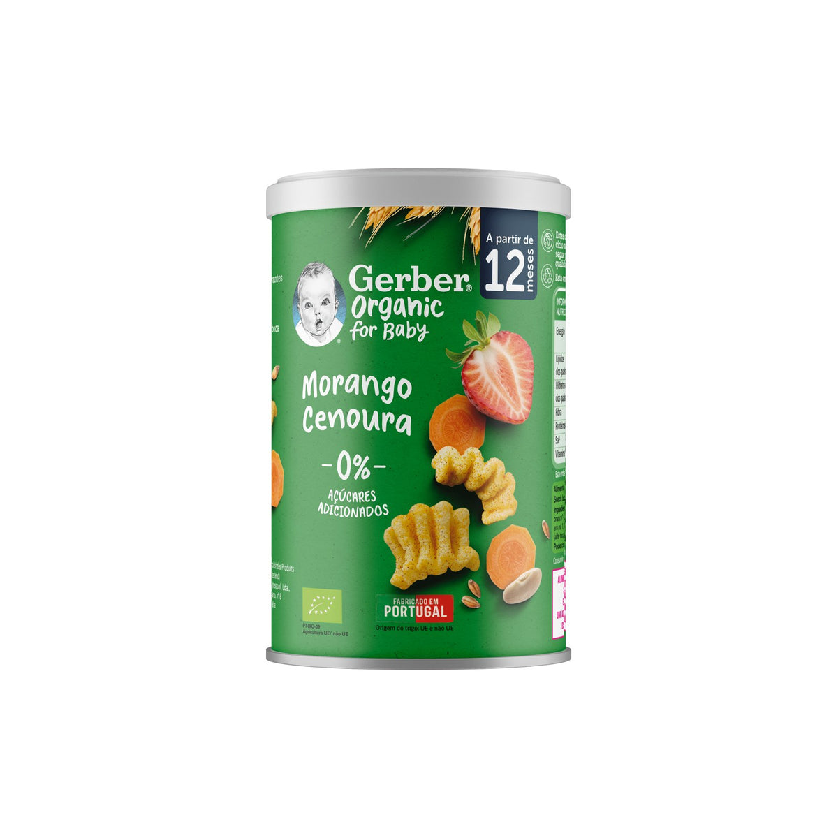 Gerber Organic Wavy Chips Morango e Cenoura +12M 35 g