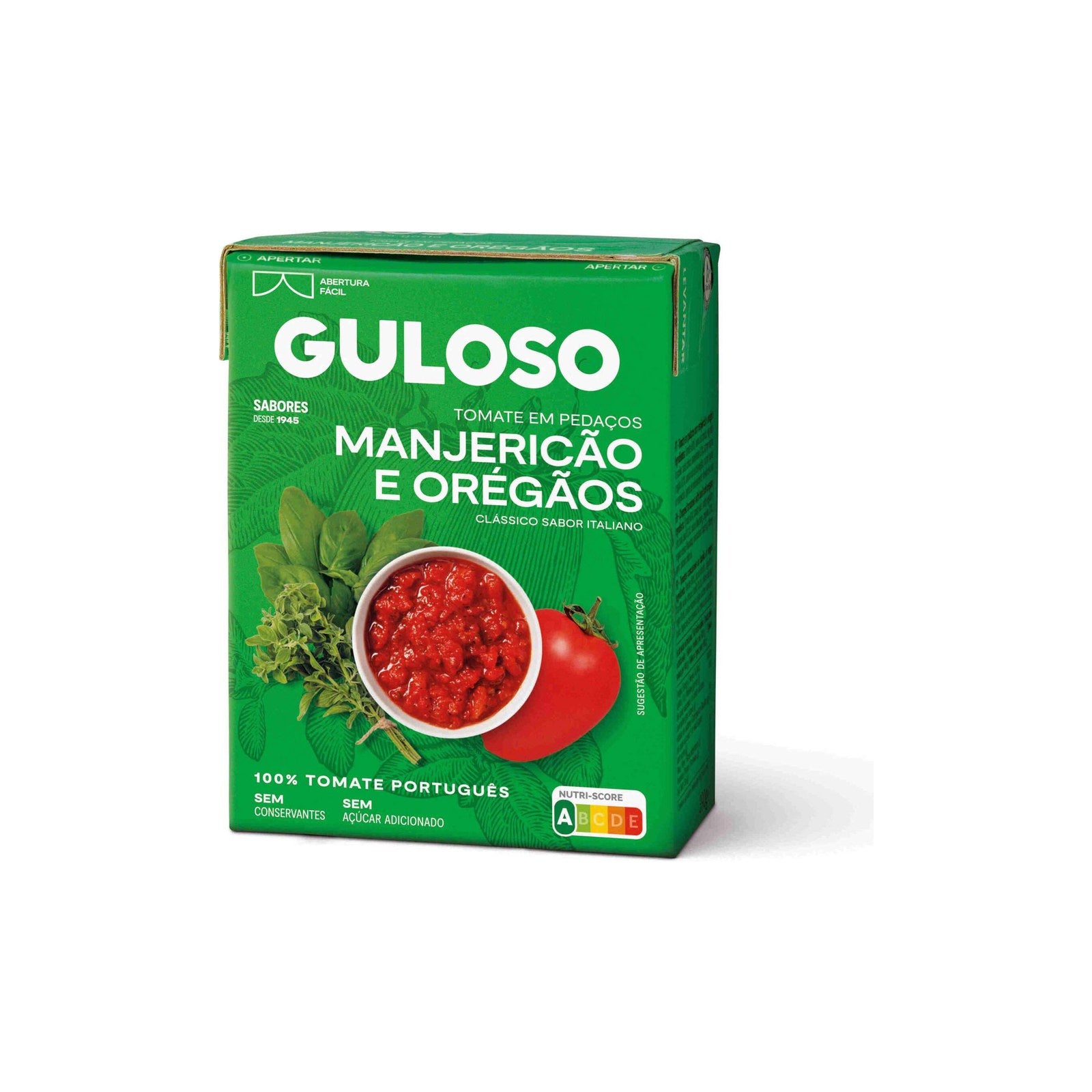 Guloso Tomate em Pedaços com Manjericão e Orégãos 390 g