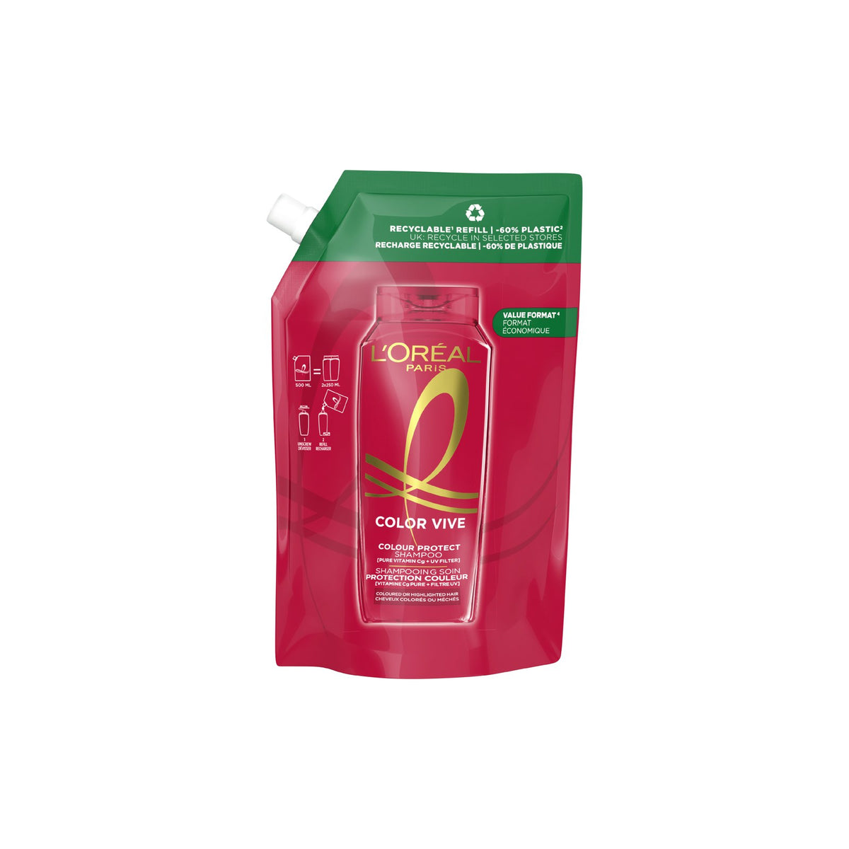 L'Oréal Paris Elvive Color Vive Champô Recarga 500 ml
