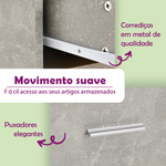 HKH Aparador de Madera Contrachapada con 2 Puertas y 1 Cajón 80 X 36 X 75 Cm - Gris Cemento