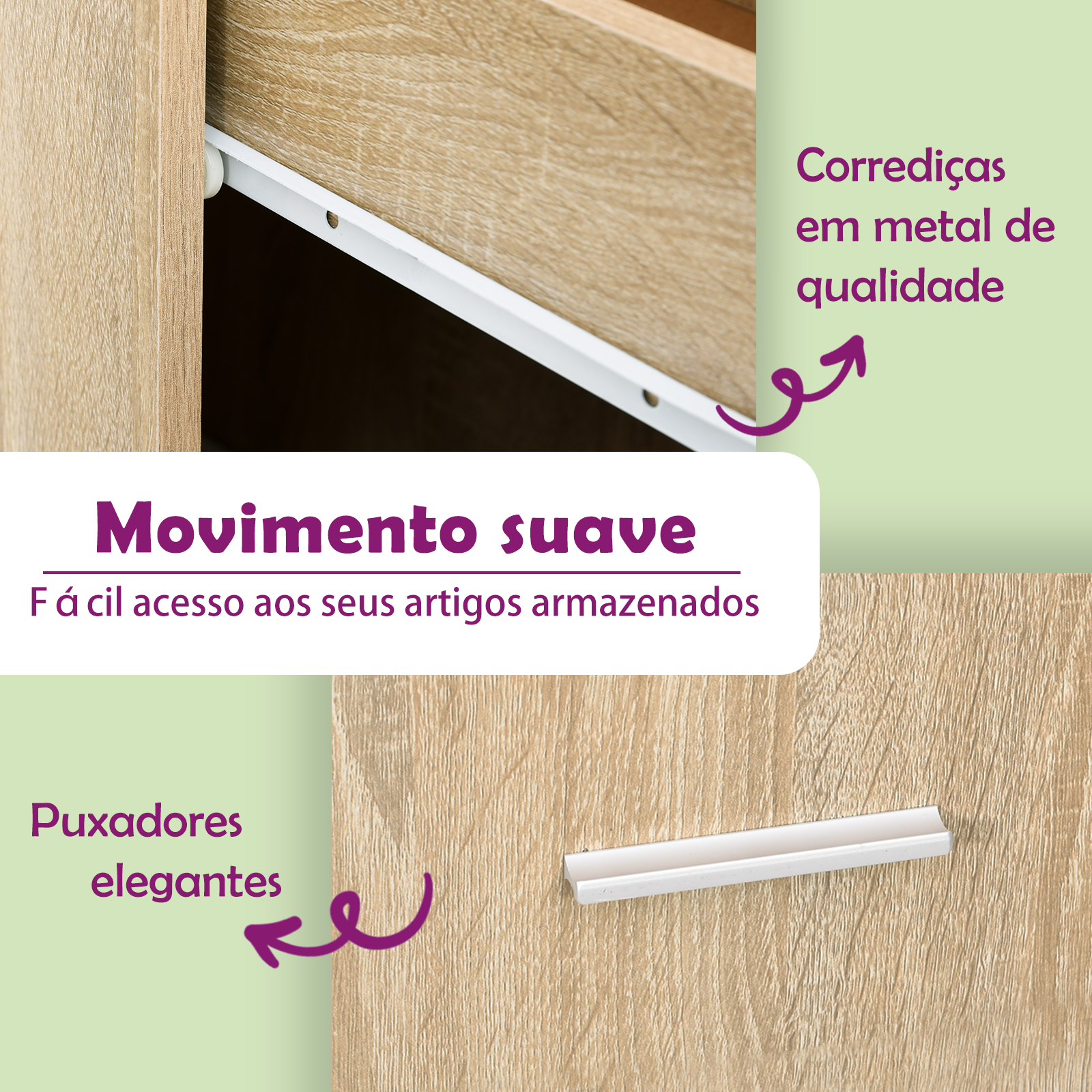 HKH Mueble Bajo C/Cajones Lyon en Roble