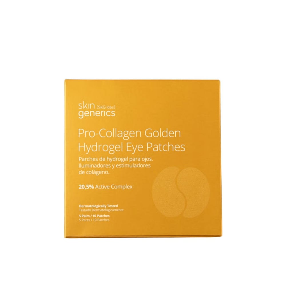 Skin Generics Parches Oculares de Hidrogel Dorado Pro-collagen Reduce Bolsas Y Ojeras, Efecto Frío