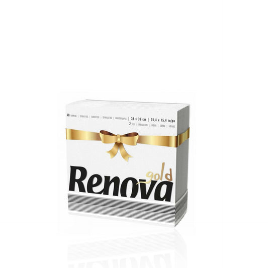 Renova Guardanapo Art Table Gold Branco 40 un — embalagem