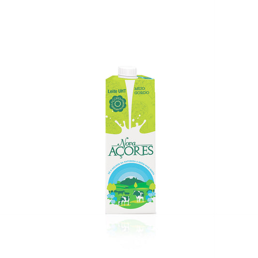 Nova Açores Leite UHT Meio Gordo 1L — embalagem