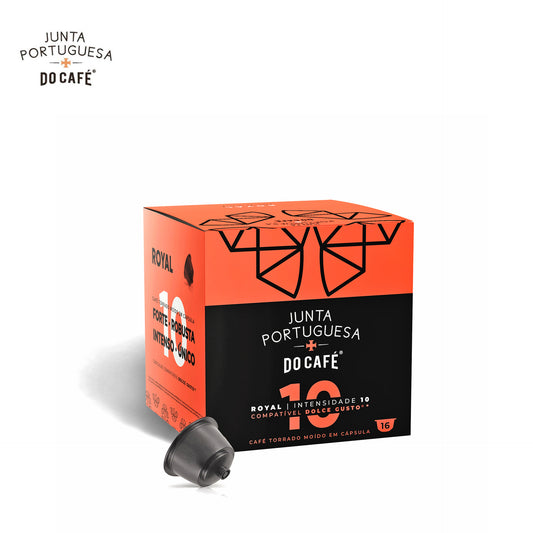 Royal 10 INT - Cápsulas Compatível Dolce Gusto - 16 caps - Junta Portuguesa Do Café — embalagem