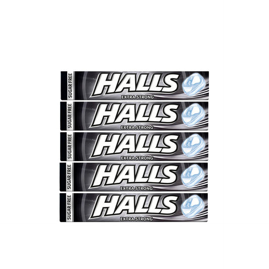 Halls Black Extra Strong 32 gr - Pack 5 x 32 gr — embalagem