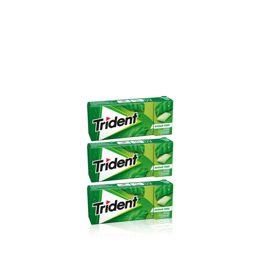 Trident Pastilha Elástica Spearmint - Pack 3