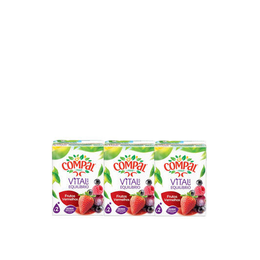 Compal Vital Frutos Vermelhos 3 x 20 cl — embalagem