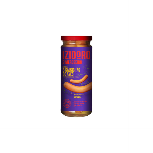 Izidoro Salsichas Aves 5 un Frasco 245 gr