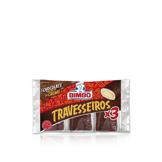 Bimbo Travesseiros Chocolate 3 un 195 gr — embalagem