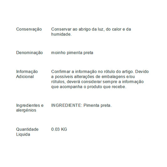 Margão Moinho Pimenta Preta 35 gr