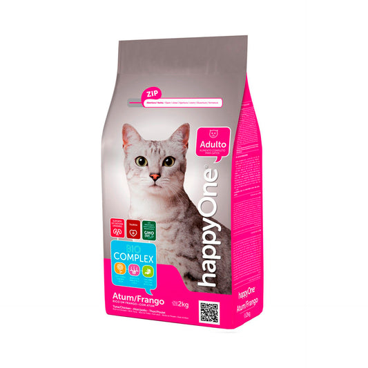 happyOne Alimento Completo Para Gatos Adultos - Atum/Frango 2 kg