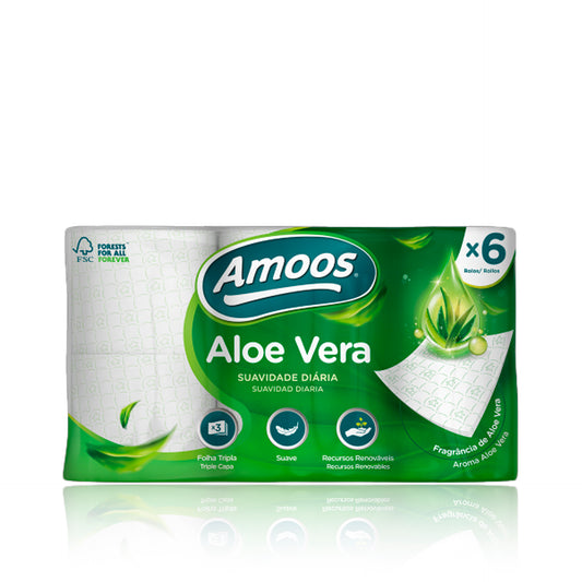 Amoos Papel Higiénico Aloe Vera 3F 6 Rollos