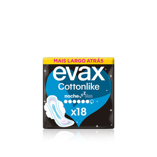 Evax Cottonlike Pensos Higiénicos Noite com Abas 18 un