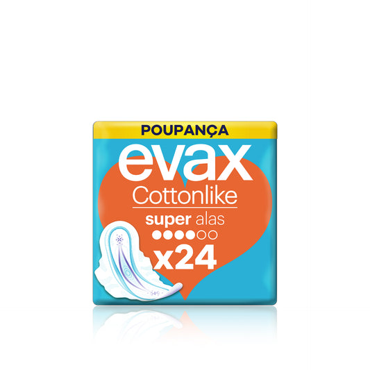Evax Cottonlike Pensos Higiénicos Super com Abas 24 un