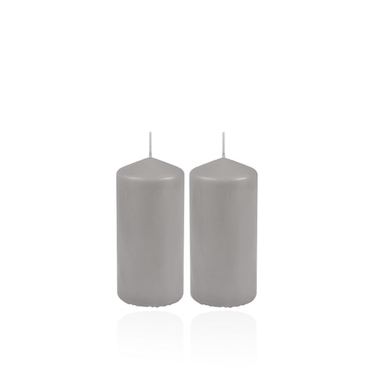 Basic Kool Conjunto 2 Velas Coluna Essentiel Cinza 10 cm