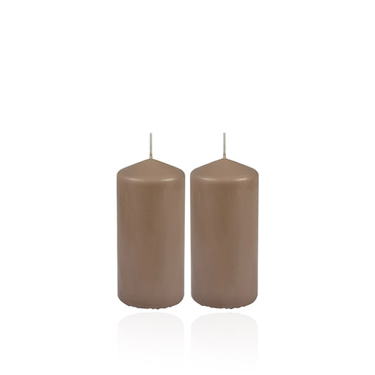 Basic Kool Conjunto 2 Velas Coluna Essentiel Taupe 10 cm