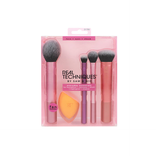 Real Techniques Set de 4 Pincéis + Esponja Everyday Essentials