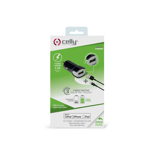 Set de Cables Celly + Cargador Lightning 1 m