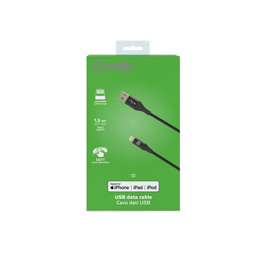 Celly Cable Lightning a USB 1 mt Negro