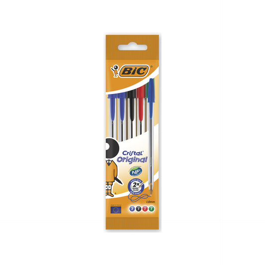 Bic Cristal Blister de 5 Canetas Esferográficas Cores Sortidas