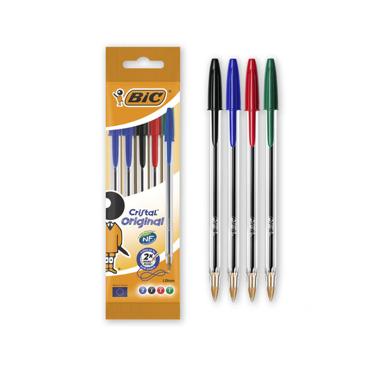 Bic Cristal Blister de 5 Canetas Esferográficas Cores Sortidas