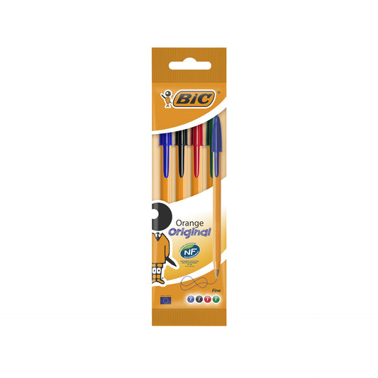 Bic Cristal Blister de 4 Canetas Esferográficas Orange Coloridas