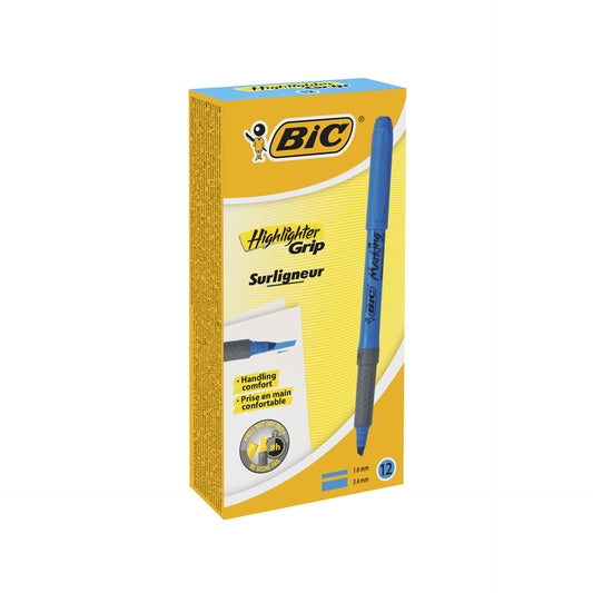 Bic Caixa de 12 Marcadores Brite Liner Grip Azul
