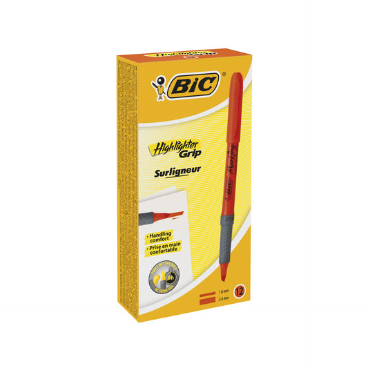 Bic Caixa de 12 Marcadores Brite Liner Grip Laranja