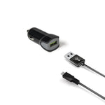 Celly Carregador De Isqueiro USB 2.4A Turbo + Cabo MicroUSB P/ USB2.0 Preto