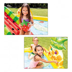Centro de juegos de agua hinchable Intex Fruit con tobogán y pulverizador de 57 a 493 litros