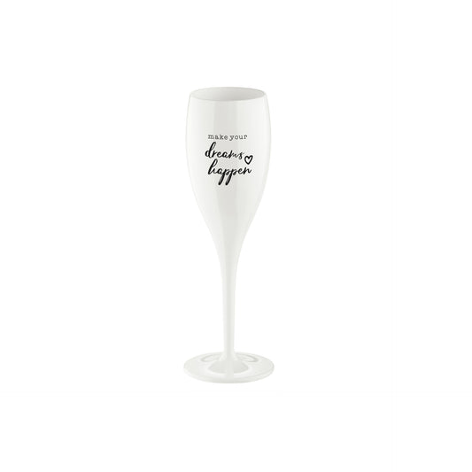 Koziol Flute 100 ml Branco Cheers Make Your Dreams Happen