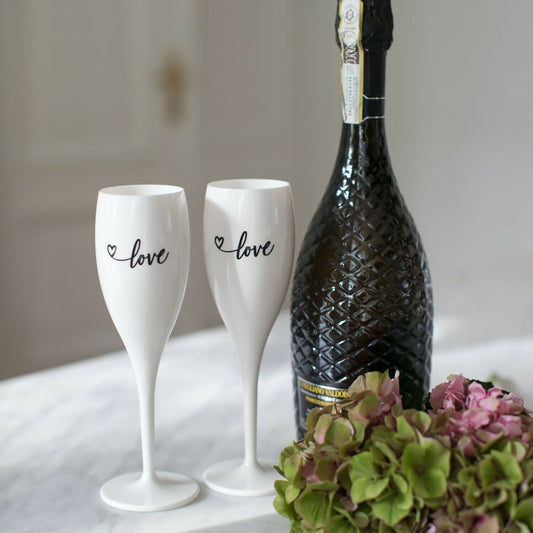 Koziol Flute 100 ml Branco Cheers Love