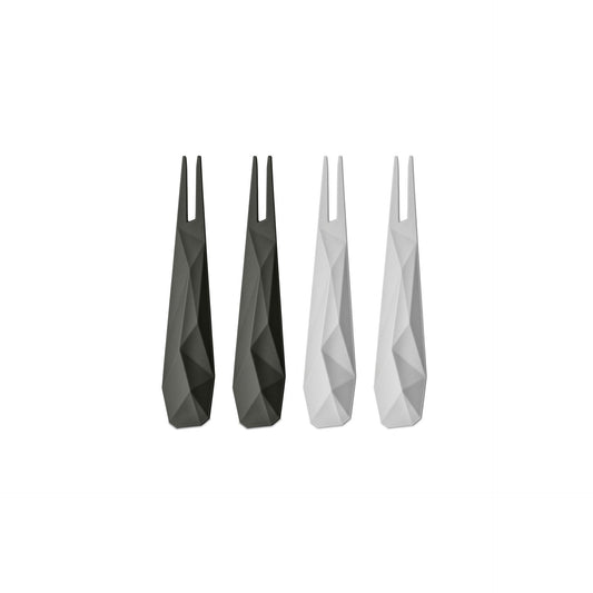 Koziol Set de 4 Tenedores Grises
