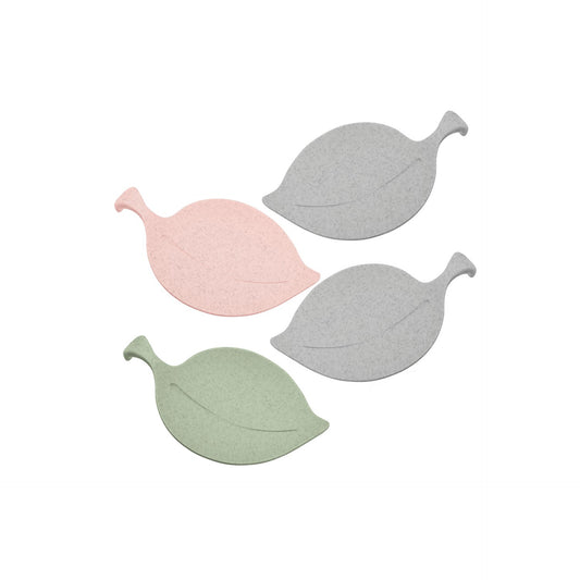 Koziol Leaf-On Rosa/Gris/Verde Leaf-On Juego de Tazones Multiusos 4