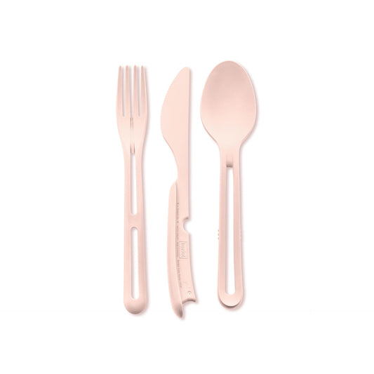 Juego de 3 cubiertos Koziol rosa Klikk
