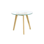 Mesa auxiliar con tapa redonda de cristal 50 cm