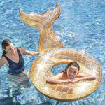 Intex Bóia Cauda de Sereia Glitter Dourado 147 x 107 x 79 cm