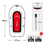 Intex Barco Insuflável Challenger 3 + 2 Remos Alumínio 295 x 137 x 43 cm