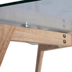 Mesa auxiliar con tapa rectangular de cristal 90 x 60 x 45 cm