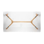 Mesa auxiliar con tapa rectangular de cristal 90 x 60 x 45 cm