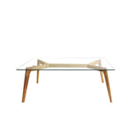 Mesa auxiliar con tapa rectangular de cristal 90 x 60 x 45 cm
